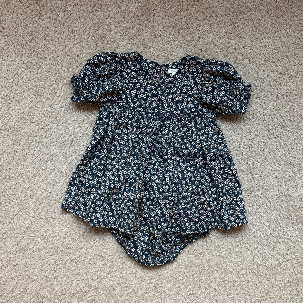Rylee + Cru Floral Baby Dress with Puff Sleeves